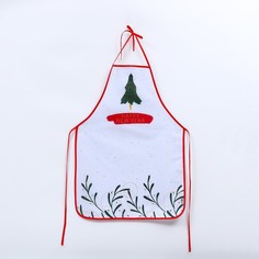 Кухонный фартук Happy New Year, полиэстер, размер 50х70 см No Brand