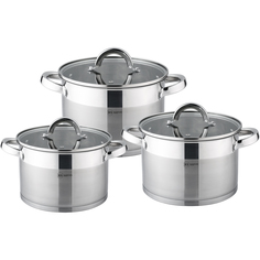 Набор посуды RSCW 2319-06 6 предметов объем 1,9; 2,6; 3,6л. капсульное дно Rainstahl