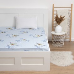 Простыня Этель «Кувшинки» 150?220 см, бязь, 125 г/м?, 100% хлопок No Brand