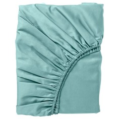 Простыня натяжная Arua Satin Natt сатин, 160х200 см, серо-бирюзовый