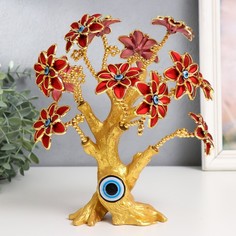 Сувенир от сглаза "Цветущее дерево" золото, красный 17,5х6,5х23 см No Brand