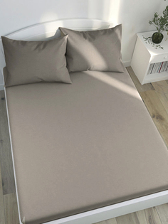 Простынь на резинке Simple House Теплый серый 90х200 см