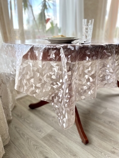 Cиликоновая скатерть PROtect на стол с рисунком прозрачная клеенка 200x137 см 12320