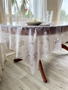 Cиликоновая скатерть PROtect на стол с рисунком прозрачная клеенка 180x137 см, 12307