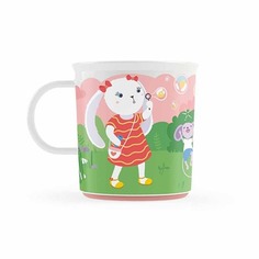 Кружка детская с розовым декором и нескользящим дном 200 мл ПОМА