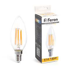 Лампочка светодиодная FERON арт.38256 LB-717 15W 230V E14 2700К свеча уп 5 шт.