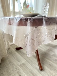 Cиликоновая скатерть PROtect на стол с рисунком прозрачная клеенка 180x137 см 12339
