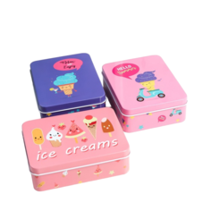 Шкатулка металл прямоугольная "Приключения мороженого" МИКС 12х9х4 см No Brand