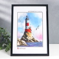 Фоторамка пластик "Палитра" 21х30 см, черный, с ножкой No Brand