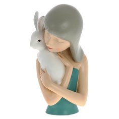 Фигурка декоративная пластик ALAT Home Девочка с кроликом 14х13х25см 751899