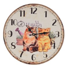 Часы настенные интерьерные дерево ALAT Home Коты 34х4х34см 765530
