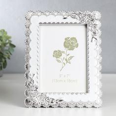 Фоторамка 13х18 см "Розы с лентами" с белым 22,5х17,5 см No Brand