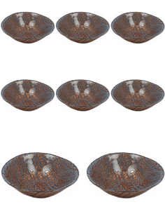 Набор салатников стекло Аксам Ривьера бронза диаметр 15см 8шт 15735/2 Akcam