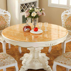 Скатерть на стол ПВХ D 900х1, круг, гибкое стекло, прозр(VHM-COTR9001-inv) Vivacase