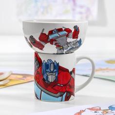 Набор посуды детский Hasbro Transformers «Оптимус Прайм», 2 предмета: кружка 200 мл, миска