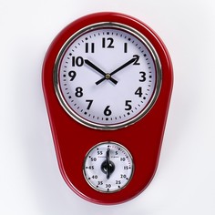 Часы настенные, серия: Кухня, "Алиас" с секундомером, плавный ход, 1АА, 16 х 22 х 4 см China