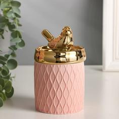 Шкатулка керамика "Золотая птичка" 13х7,5х7,5 см No Brand