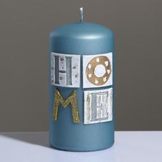 Свеча - цилиндр Sensitive Home, 7?13 см, джинсовый Trend Decor Candle