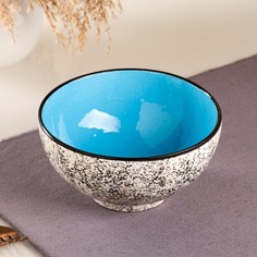 Салатница "Персия", керамика, синяя, 15 см, 700 мл, Иран No Brand