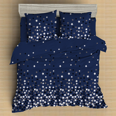 Комплект постельного белья Amore Mio Мако-сатин 2 спальный микрофибра звезды синий