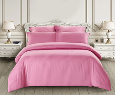Простыня Maktex из страйп-сатина на резинке 180x200x20 Розовый 1х1