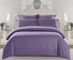 Пододеяльник Maktex из страйп-сатина 240 х 260 Фиалка 1х1