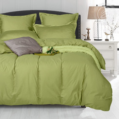 Простыня Maktex из сатина на резинке 200x200x30 Олива