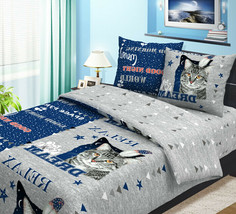 Пододеяльник Maktex из бязи 145 х 215 Пират синий