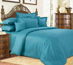 Простыня Maktex из сатина на резинке 200x220x30 Лагуна