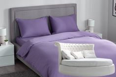 Простыня Maktex круглая из сатина на резинке 210x210x20 Фиолетовый глянцевая