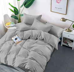 Простыня Maktex из страйп-сатина 150x220 Серая 1х1