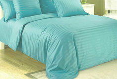 Простыня Maktex из страйп-сатина 220x240 Бирюза 1х1
