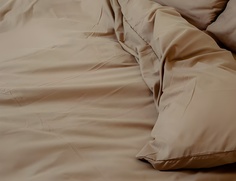 Простыня Maktex из сатина на резинке 140x200x30 Светло-коричневый