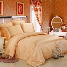 Пододеяльник Maktex из тенселя 200 х 200 60S 4374 Оранж