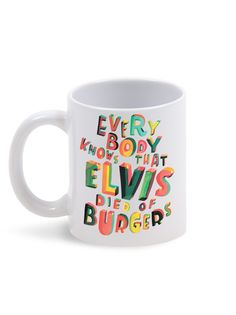 Кружка Каждому Своё "Elvis died of burgers/Элвис Пресли" 330 мл