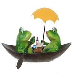 Фигурка декоративная пластик ALAT Home Лягушки в лодке 23х13х17см 748715