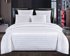 Простыня Maktex из страйп сатина на резинке 90x200x30 Белый Люкс 3х3
