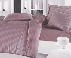 Простыня Maktex из страйп-сатина 220x240 Розовый зефир 1х1