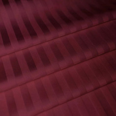 Простыня Maktex из страйп-сатина на резинке 180x200x30 Бордо 1х1