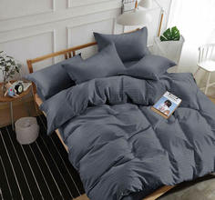 Простыня Maktex из страйп-сатина на резинке 90x200x30 Асфальт 1х1