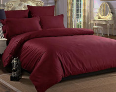 Простыня Maktex из сатина 200x220 Бордо