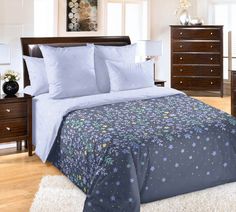 Пододеяльник Maktex перкаль 200 х 220 Искра (синий)