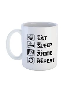 Кружка Каждому Своё "Eat, sleep, anime, repeat/Anime/Аниме" 330 мл