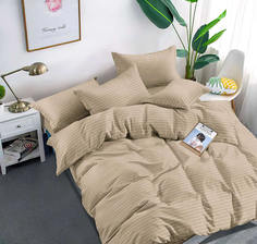 Простыня Maktex из страйп-сатина 260x260 Миндаль 1х1