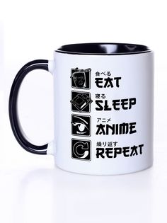 Кружка Каждому Своё "Eat, sleep, anime, repeat/Anime/Аниме" 330 мл