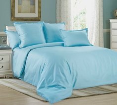 Простыня Maktex из сатина 150x220 Голубой