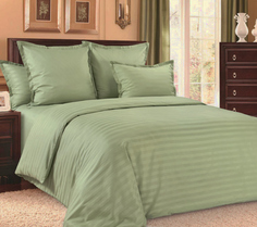 Простыня Maktex из страйп-сатина 240x260 Олива 1х1