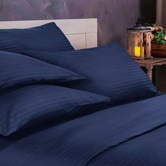 Простыня Maktex из страйп-сатина на резинке 160x200x20 Чернила 1х1