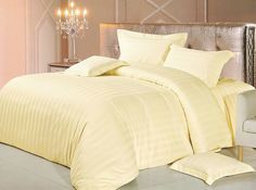 Пододеяльник Maktex из страйп-сатина 240 х 260 Шампань 3х3