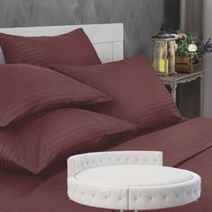 Простыня Maktex круглая из страйп-сатина на резинке 220x220x30 Гармония 1х1